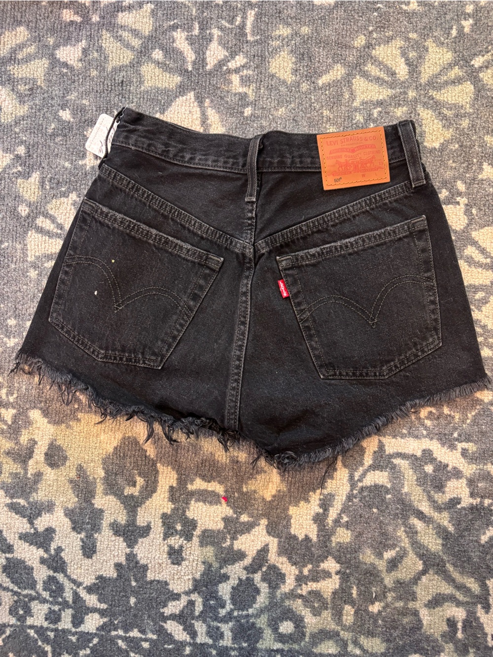 Levi's 501 black denim cut off shorts size 24 NWT
